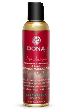 Вкусовое массажное масло DONA Kissable Massage Oil Strawberry Souffle 125 мл